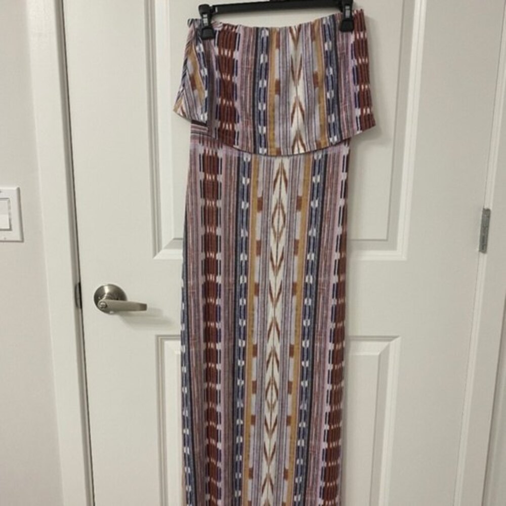 Tart Women's Bohemian Strapless Maxi Dress. Multicolor. Small. Lightweight.